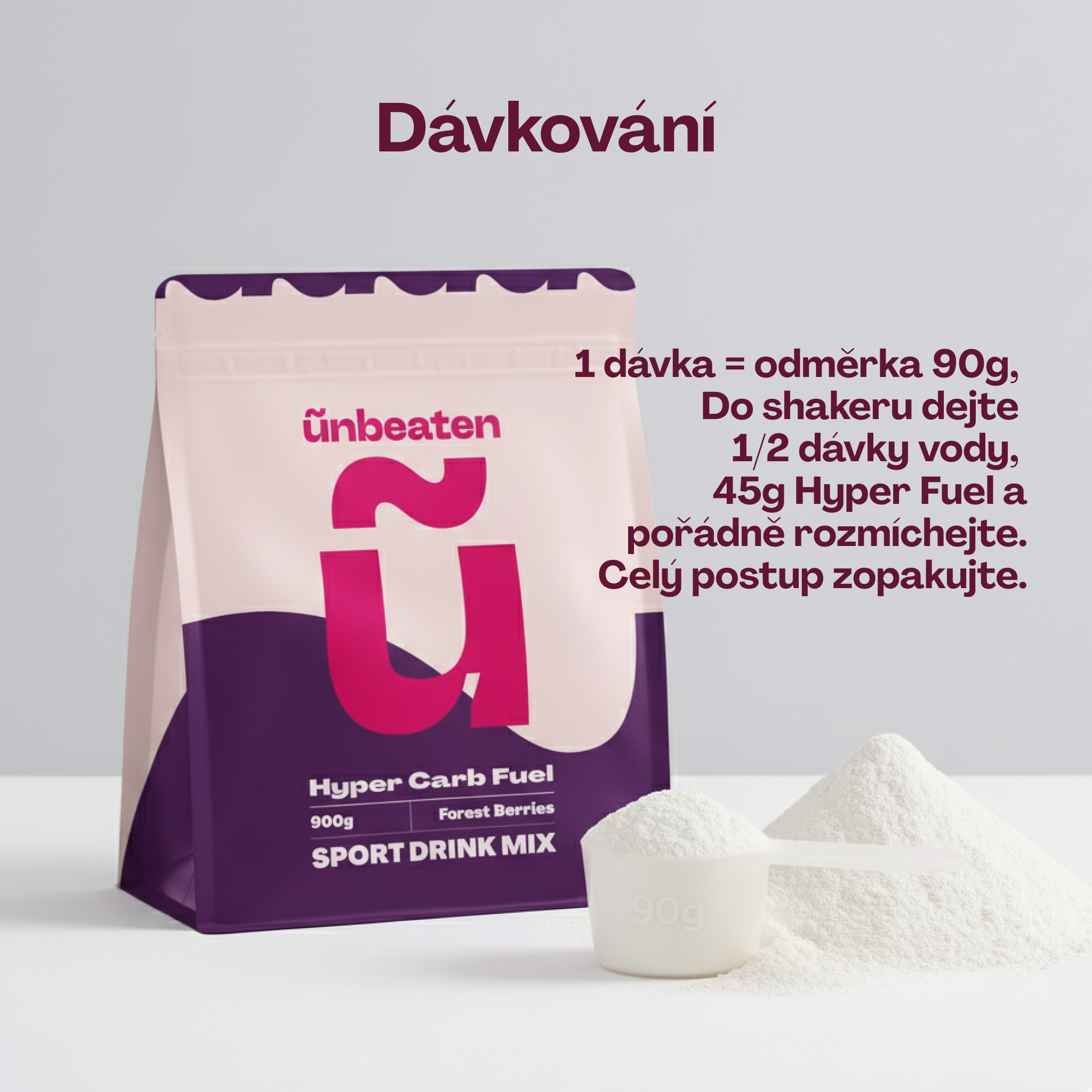 Dávkování Hyper Fuel — 90g do 550ml vody